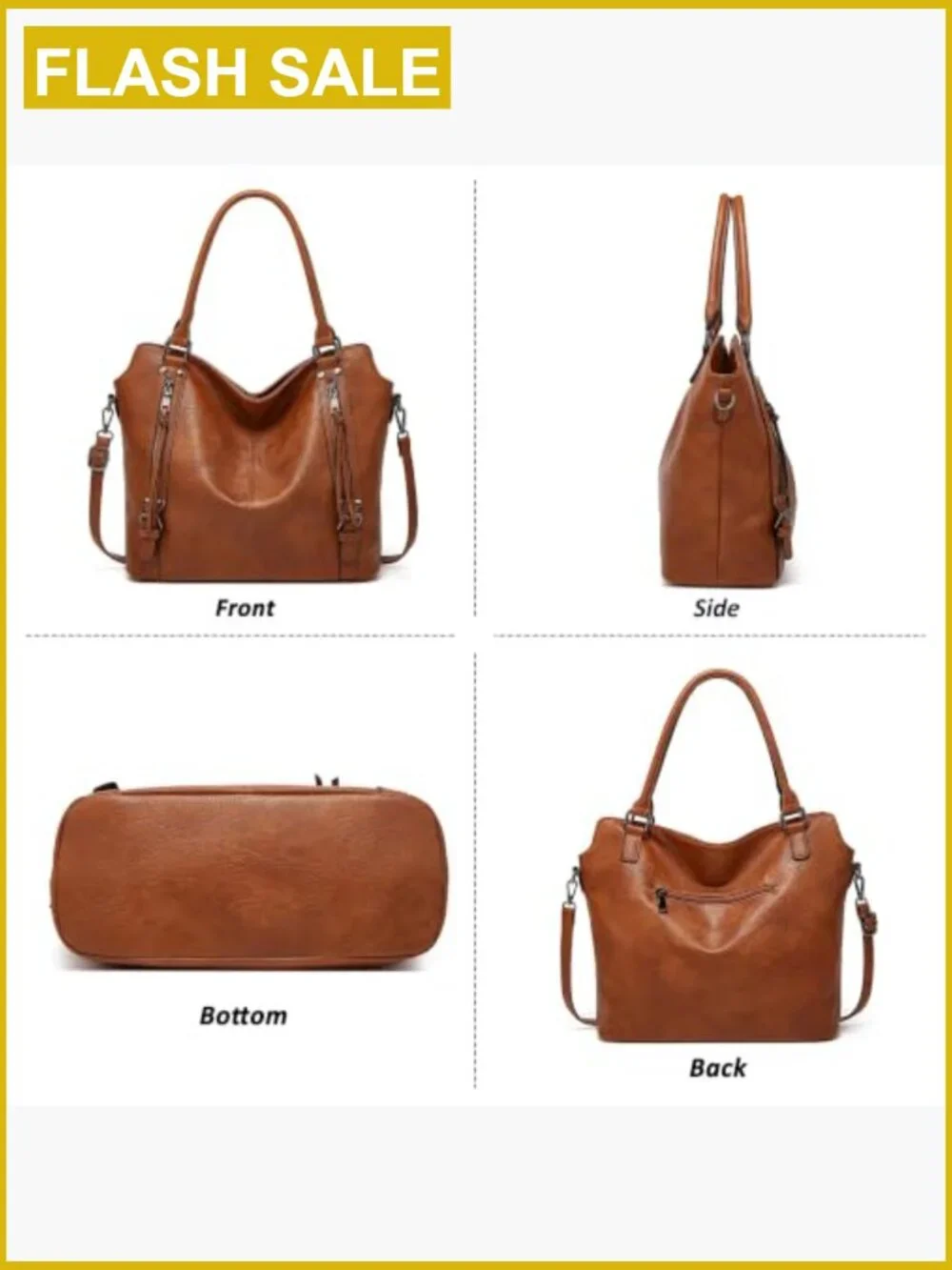 Large Hobo Tote Shoulder Bag Women Adjustable Strap Laptop Purse